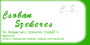 csoban szekeres business card